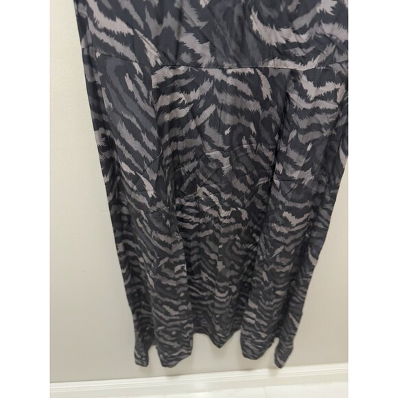 All Saints Zebra Animal Print Viscose Round Collar Midi‎ Dress Size Small - Picture 3 of 8